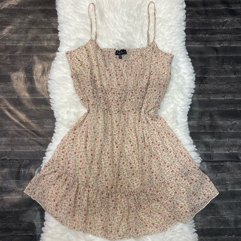 🆕 TRIXXI PINK MICROFLORAL MILK MAID COQUETTE ADJUSTABLE STRAP DRESS